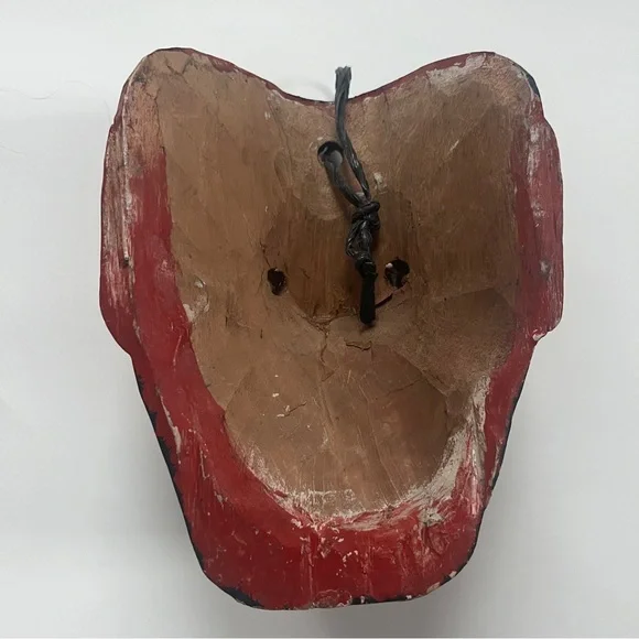 Vintage Guatemalan Monkey Wooden Dance Mask Folk Art Wall Hanging Hand Carved